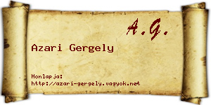 Azari Gergely névjegykártya